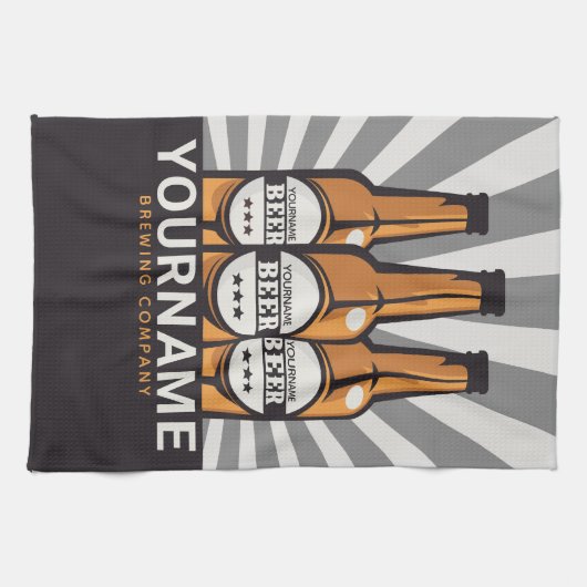 Personalisierte Bierflaschen Geschirrtuch (Horizontal)