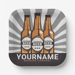 Personalisierte Bierflaschen Pappteller