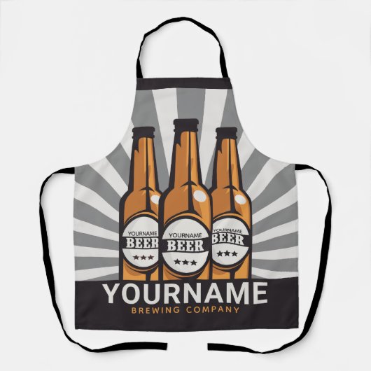 Personalisierte Bierflaschen Schürze (Vorderseite)