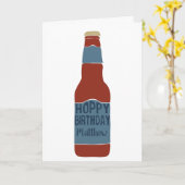 Personalisierte Bierliebhaber Hoppy Birthday Karte (Gelbe Blume)