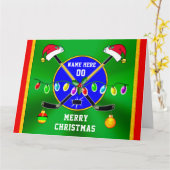 Personalisierte BIG, Hockey Weihnachtskarten, 3 GR Karte (Gelbe Blume)