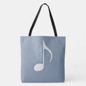Personalisierte Big Musical Note on Dusty Blue Tasche (Vorderseite)