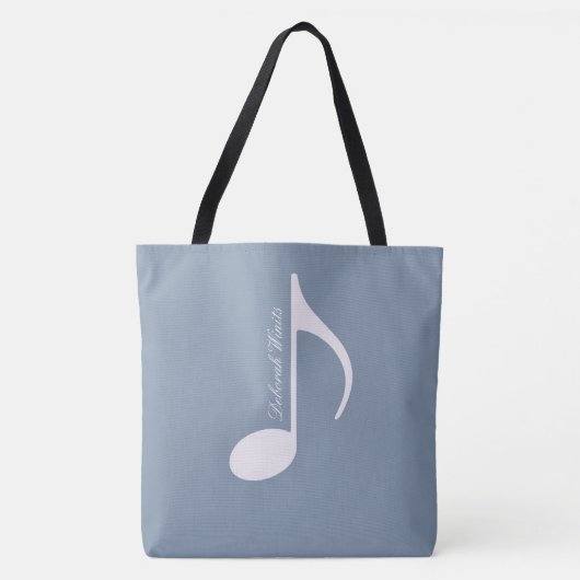 Personalisierte Big Musical Note on Dusty Blue Tasche (Vorderseite)