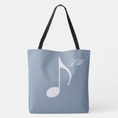Personalisierte Big Musical Note on Dusty Blue Tasche (Rückseite)