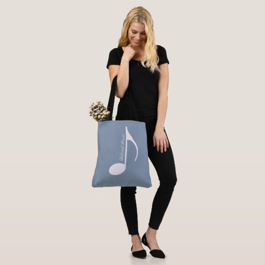Personalisierte Big Musical Note on Dusty Blue Tasche (Am Model)