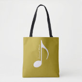 Personalisierte Big Musical Note on Dusty Mustard Tasche (Vorderseite)