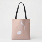 Personalisierte Big Musical Note on Dusty Rose Tasche (Vorderseite)