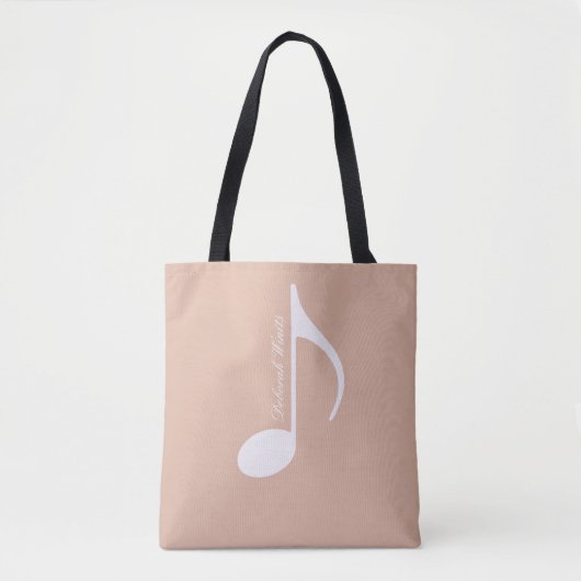 Personalisierte Big Musical Note on Dusty Rose Tasche (Vorderseite)