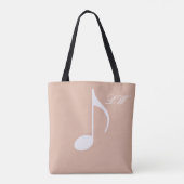Personalisierte Big Musical Note on Dusty Rose Tasche (Rückseite)