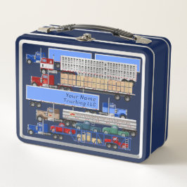 Personalisierte Big Rig Trucks Metal Lunchbox