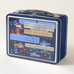 Personalisierte Big Rig Trucks Metal Lunchbox