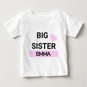 Personalisierte Big Sister-Liebe Baby T-shirt