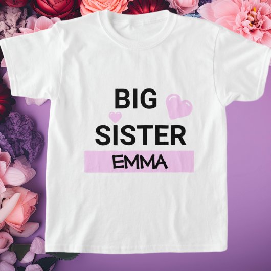 Personalisierte Big Sister-Liebe T-Shirt