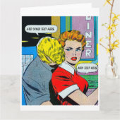 Personalisierte Big Vintag Comic Card Karte (Gelbe Blume)