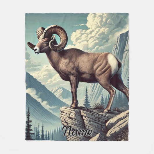 Personalisierte Bighorn Sheep auf einem Felsvorspr Fleecedecke (Vorderseite)