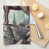 Personalisierte Bighorn Sheep auf einem Felsvorspr Geschirrtuch (Viertel Falte)