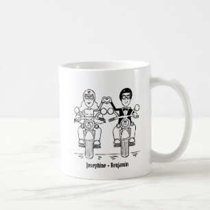 Personalisierte Biker Couple Wedding Gift Keramik Kaffeetasse