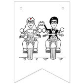 Personalisierte Biker Couple Wedding Wimpelkette (Dritte Fahne)