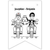Personalisierte Biker Couple Wedding Wimpelkette (Dritte Fahne)