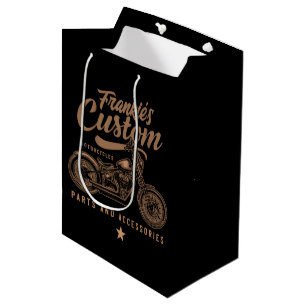 Personalisierte Biker Custom Bobber Motorradgarage Mittlere Geschenktüte