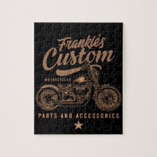 Personalisierte Biker Custom Bobber Motorradgarage Puzzle