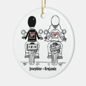Personalisierte Biker Hochzeitsgeschenk Keramik De Keramik Ornament (Links)