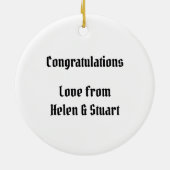 Personalisierte Biker Hochzeitsgeschenk Keramik De Ornament (Hinten)