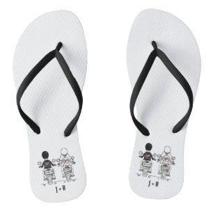 Personalisierte Biker-Motorrad-Hochzeiten Badesandalen