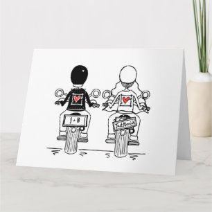 Personalisierte Biker-Motorrad-Hochzeitsgrüße Karte
