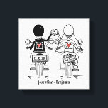 Personalisierte Biker-Motorrad-Hochzeitskanzel dru Leinwanddruck<br><div class="desc">Dieses personalisierte Leinwand-Foto ist das perfekte Hochzeitsgeschenk für Motorradfahrer. Dieser Sake kann das Wohnzimmer des Ehepaares noch Jahre lang schmücken.</div>