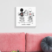 Personalisierte Biker-Motorrad-Hochzeitskanzel dru Leinwanddruck (Insitu (Wohnzimmer))