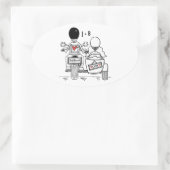 Personalisierte Biker-Motorrad-Hochzeitskleber Ovaler Aufkleber (Tasche)