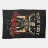 Personalisierte Biker Skeleton Motorrad Shop Garag Geschirrtuch (Horizontal)