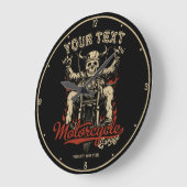 Personalisierte Biker Skeleton Motorrad Shop Garag Große Wanduhr (Winkel)