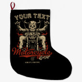 Personalisierte Biker Skeleton Motorrad Shop Garag Großer Weihnachtsstrumpf (Vorderseite)