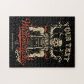 Personalisierte Biker Skeleton Motorrad Shop Garag Puzzle (Horizontal)