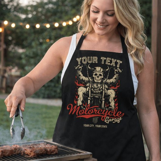 Personalisierte Biker Skeleton Motorrad Shop Garag Schürze