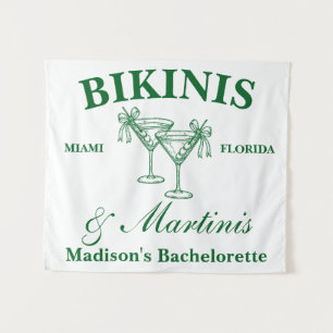Personalisierte Bikinis & Martinis Junggesellinnen Wandteppich
