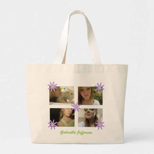 Personalisierte Bild-Collagen-Taschen-Tasche Jumbo Stoffbeutel (Vorne)