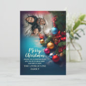 Personalisierte Bild- und TextWeihnachtskarte Feiertagskarte (Stehend Vorderseite)