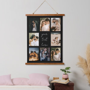 Personalisierte Bilderfamilie für benutzerdefinier Wandteppich Mit Holzrahmen