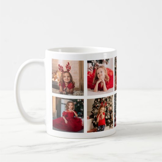 Personalisierte Bildergalerie 10 Foto Weihnachten Kaffeetasse (Links)