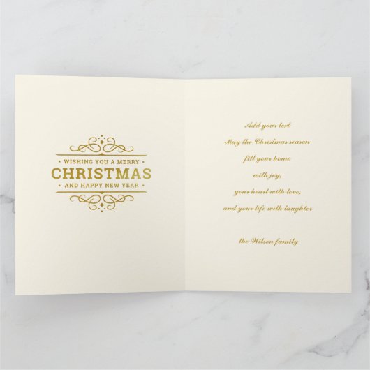 Personalisierte Bilderrahmen und Weihnachtskranz C Karte (Innenseite)