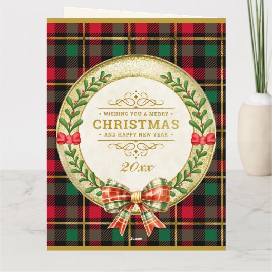 Personalisierte Bilderrahmen und Weihnachtskranz C Karte (Rückseite)