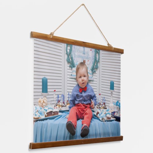 Personalisierte Bilderrahmen Wandteppich Mit Holzrahmen (Gewinkelt)