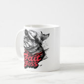 Personalisierte Bildfischerei "Köder Boss" Kaffeetasse (Vorderseite Links)
