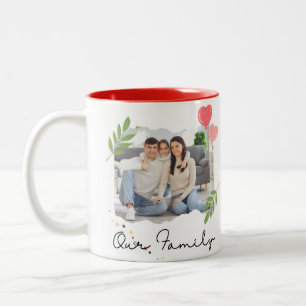Personalisierte Bildvorlage Elegantes Skript rot  Zweifarbige Tasse