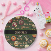 Personalisierte Billard-Bälle Pappteller (Party)