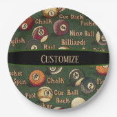 Personalisierte Billard-Bälle Pappteller (Vorderseite)