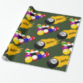 Personalisierte Billard Geschenkpapier (Ungerollt)